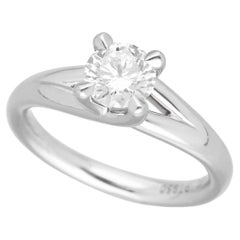 Chaumet Liens Solitaire 0.70ct E-VS1-VG Diamond Platinum Ring  US 4