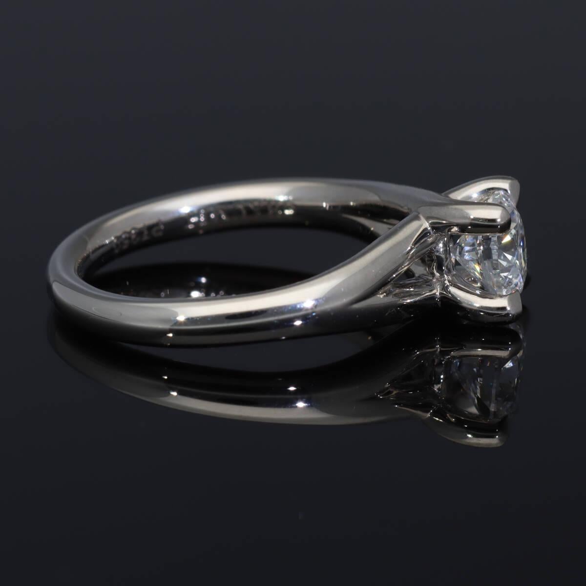 Chaumet Liens solitaire 0,70 carat E-VS1-VG Diamant Bague en platine  US 4 en vente 4