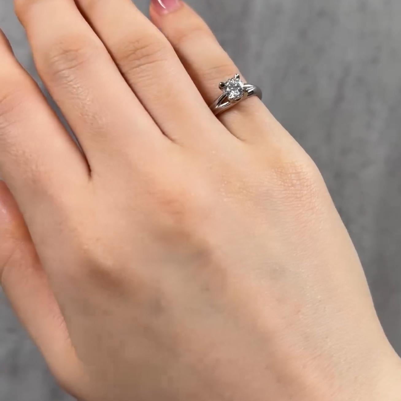 Chaumet Liens solitaire 0,70 carat E-VS1-VG Diamant Bague en platine  US 4 en vente 5