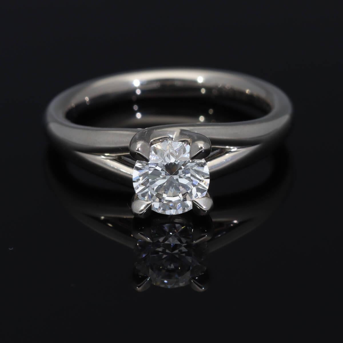 Chaumet Liens solitaire 0,70 carat E-VS1-VG Diamant Bague en platine  US 4 en vente 1