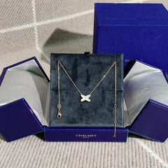 Chaumet Liens White Mother-of-Pearl Cross Single Diamond Necklace