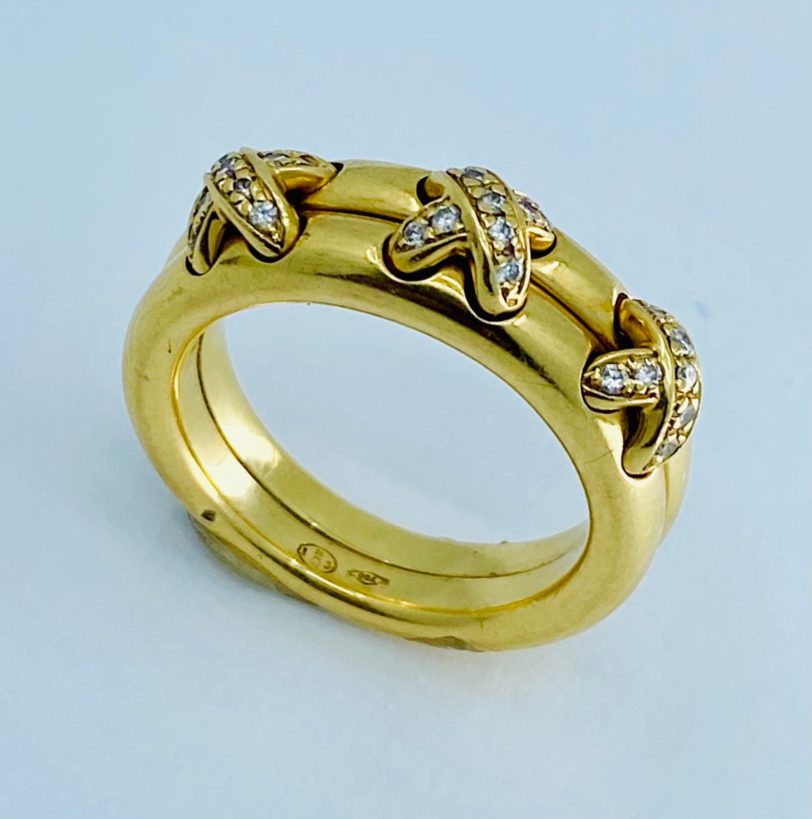 Round Cut Chaumet Liens X Gold Ring