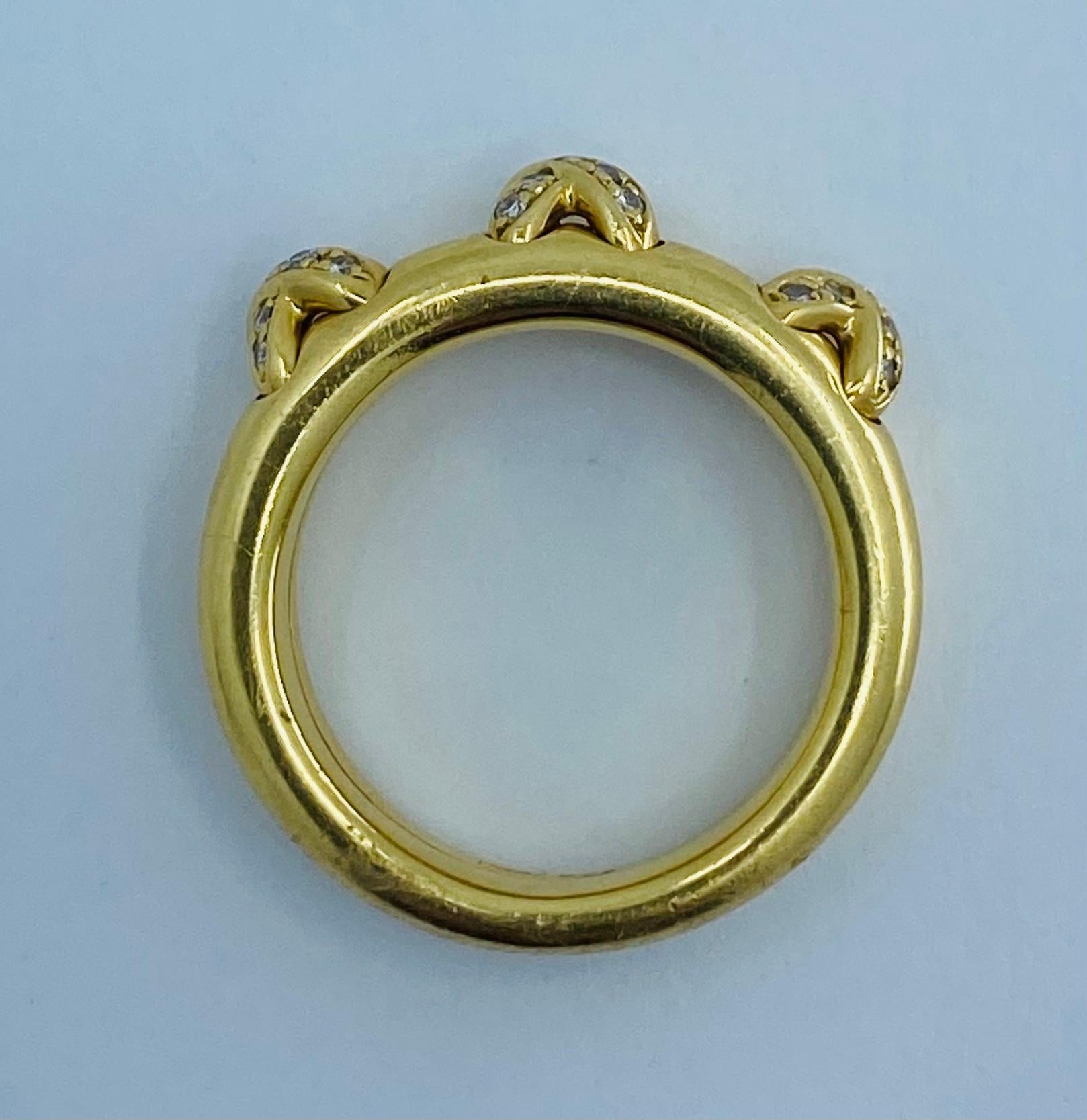 Chaumet Liens X Gold Ring In Excellent Condition In Beverly Hills, CA