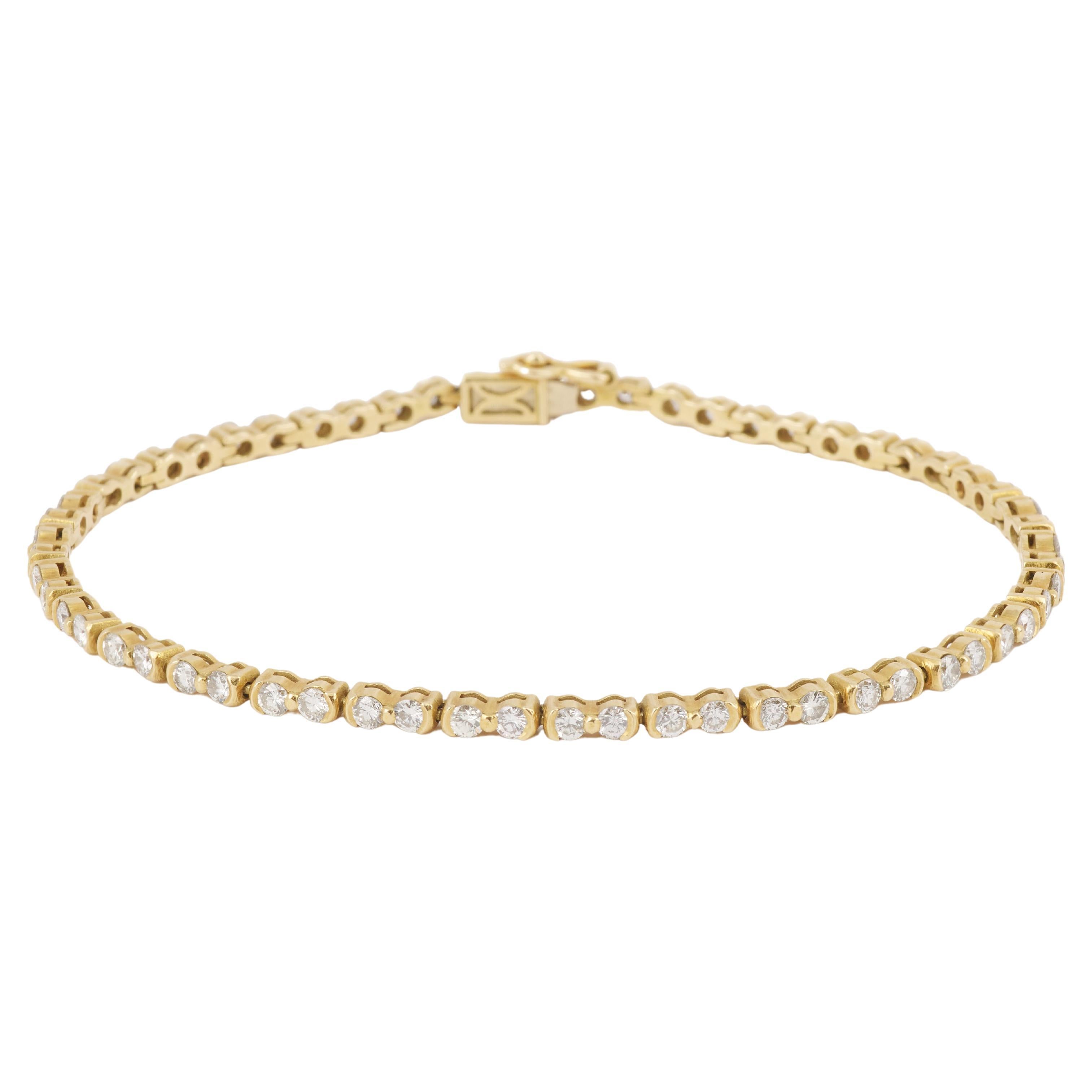 Chaumet Line 1.20 Carats Diamonds 18 Carat Yellow Gold Bracelet