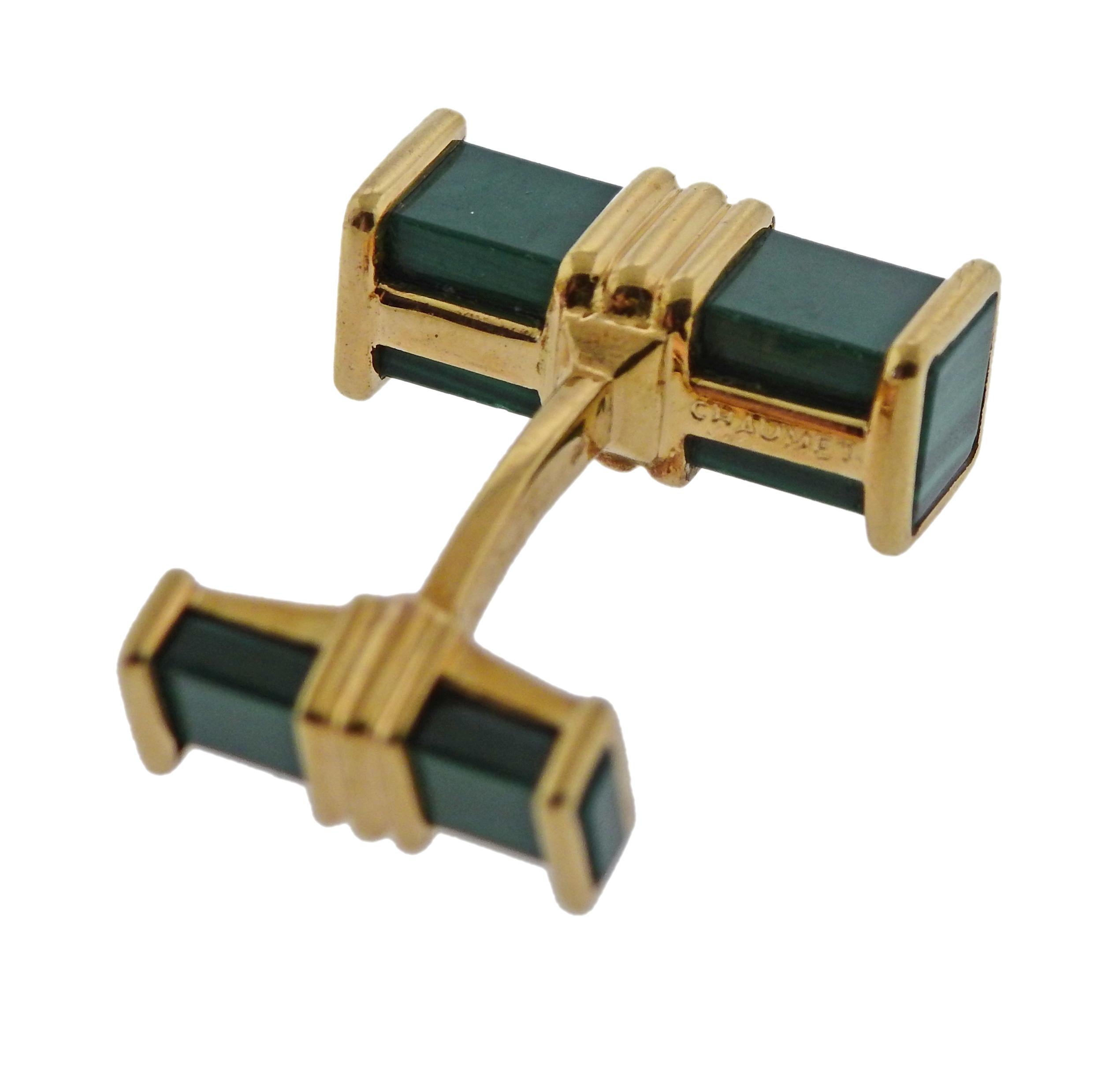 Chaumet Malachite Gold Cufflinks 1