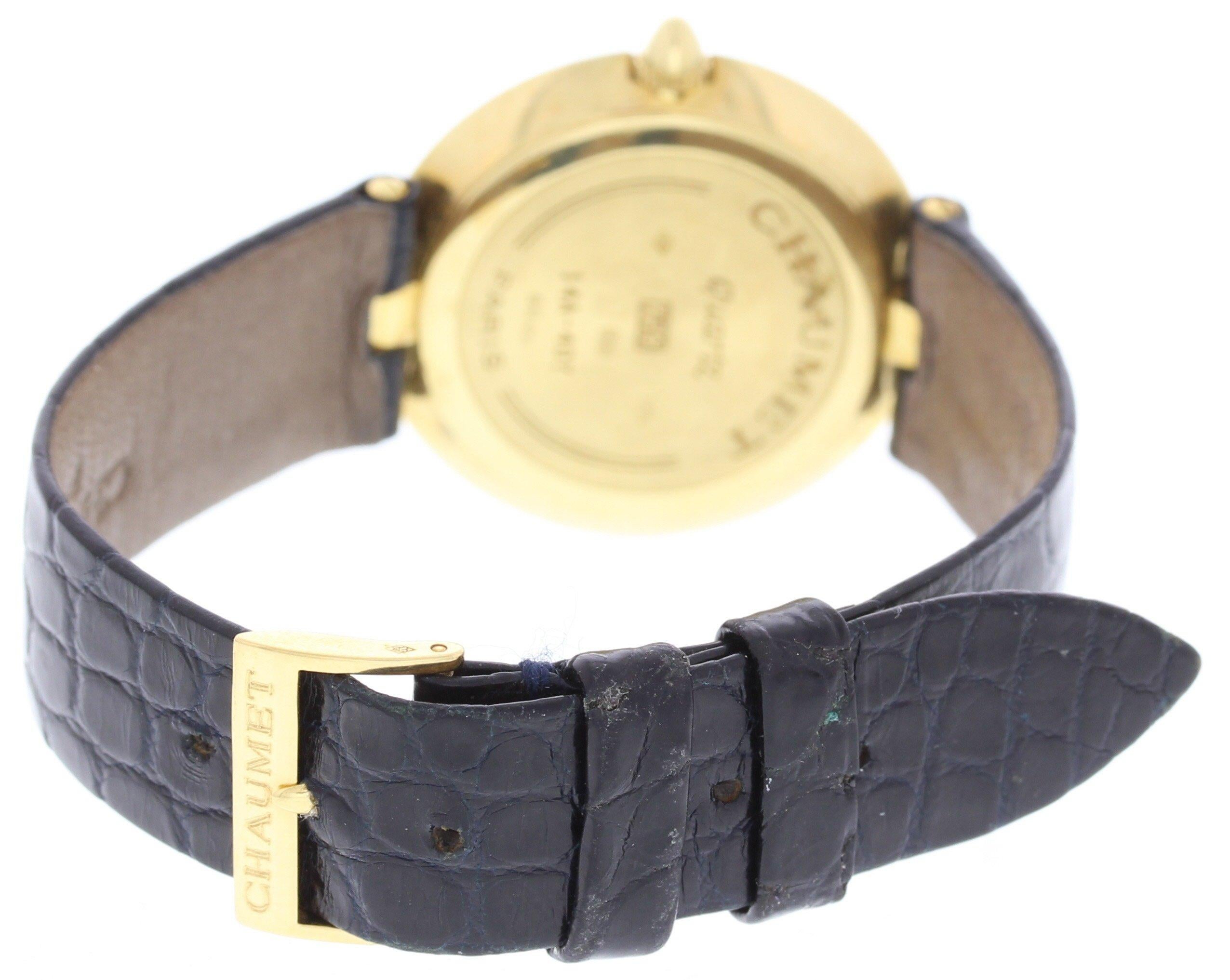 Chaumet Paris 13A-684 18 Karat Yellow Gold Automatic Watch In Excellent Condition For Sale In New York, NY