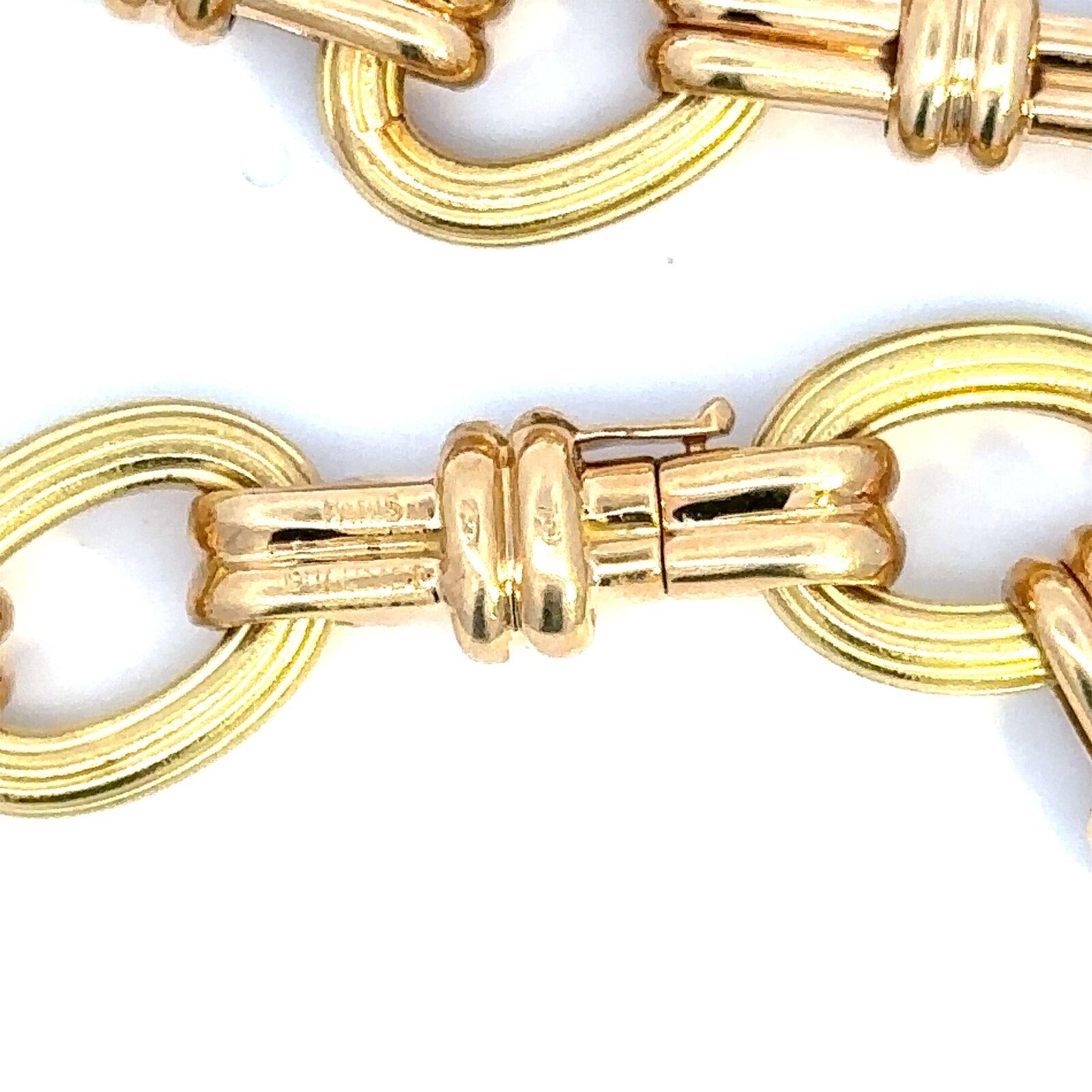 CHAUMET PARIS 18k 18k Yellow Gold Link Necklace Vintage Circa 1970s For Sale 1