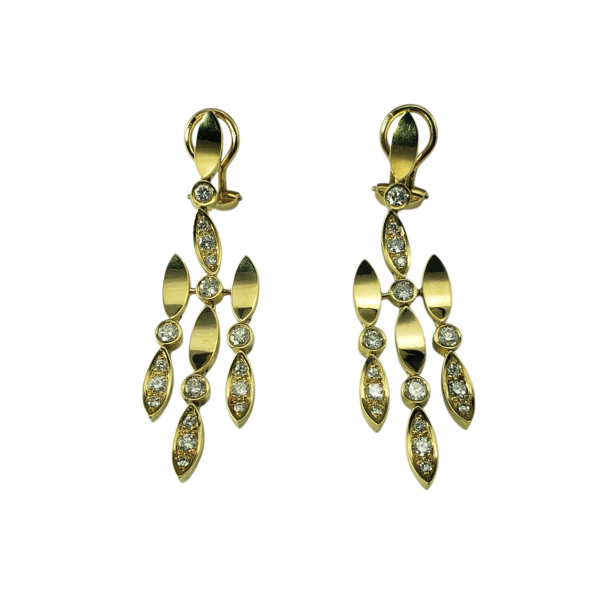Chaumet Paris 18K Yellow Gold and Diamond Dangle Clip On Earrings #21965