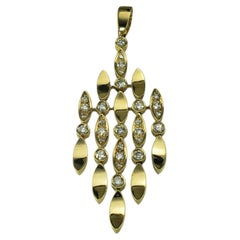 Chaumet Paris 18K Yellow Gold and Diamond Dangle Pendant #21964