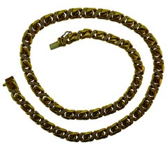 Chaumet Paris 18k Yellow Gold & Diamond Link Chain Necklace Vintage, circa 1980s