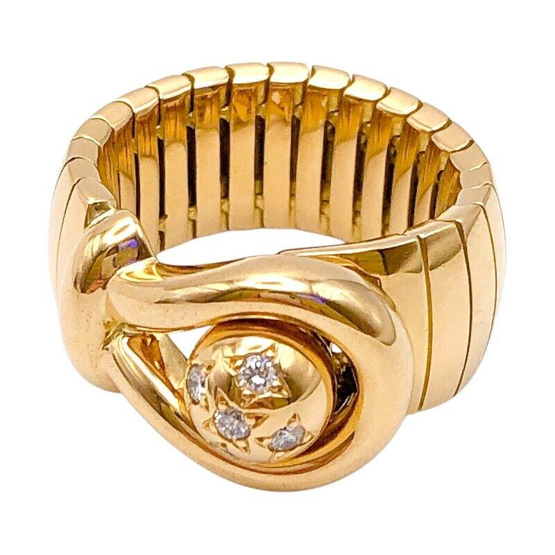 Taille ronde CHAUMET PARIS Bague étoile en or jaune 18k et diamants 1980 Vintage en vente