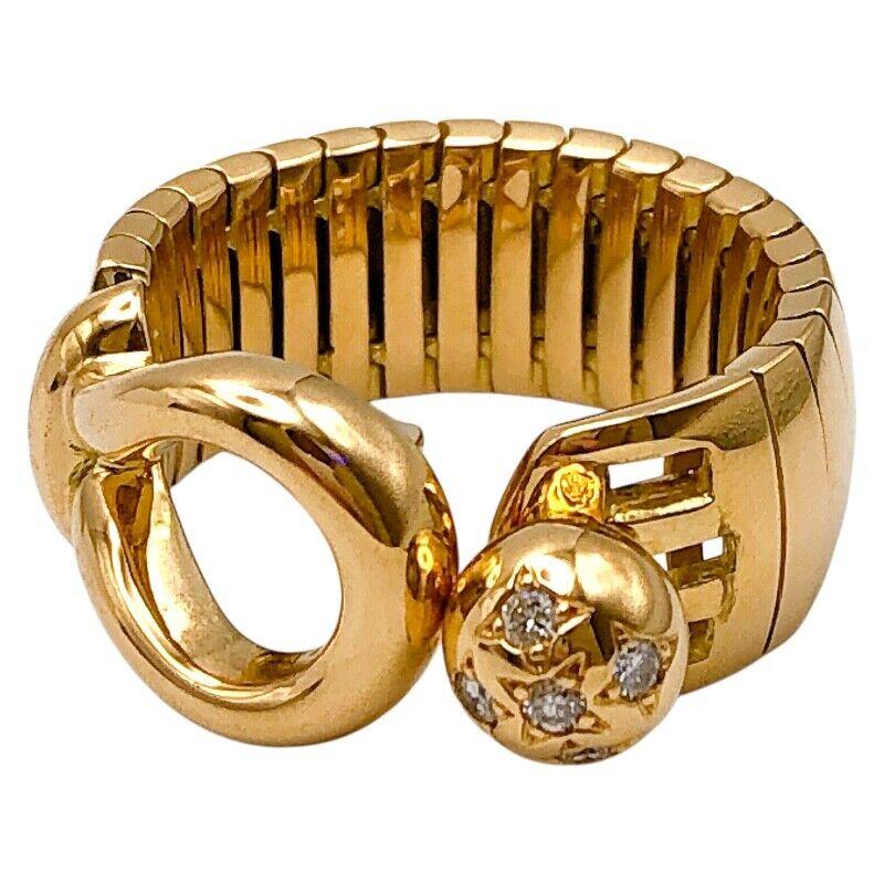 CHAUMET PARIS Bague étoile en or jaune 18k et diamants 1980 Vintage Excellent état - En vente à Beverly Hills, CA