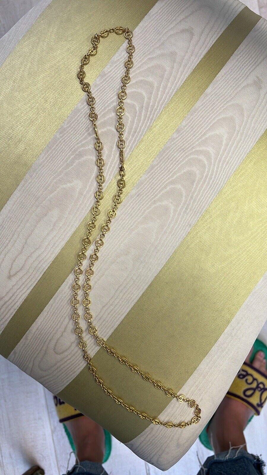 CHAUMET PARIS 18k Yellow Gold Sautoir Link Chain Necklace Circa 1970s Rare For Sale 1