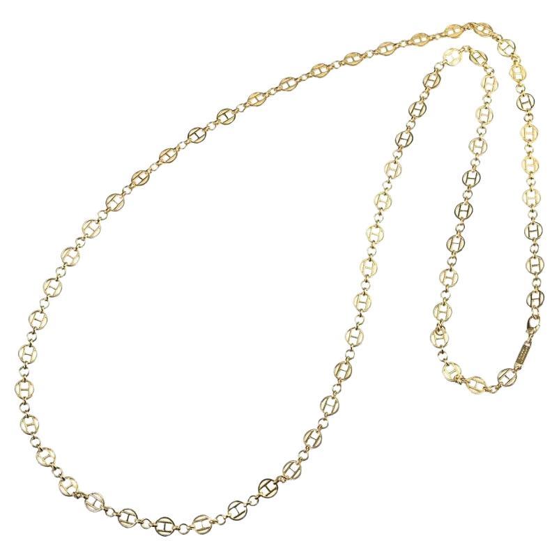 CHAUMET PARIS 18k Yellow Gold Sautoir Link Chain Necklace Circa 1970s Rare For Sale