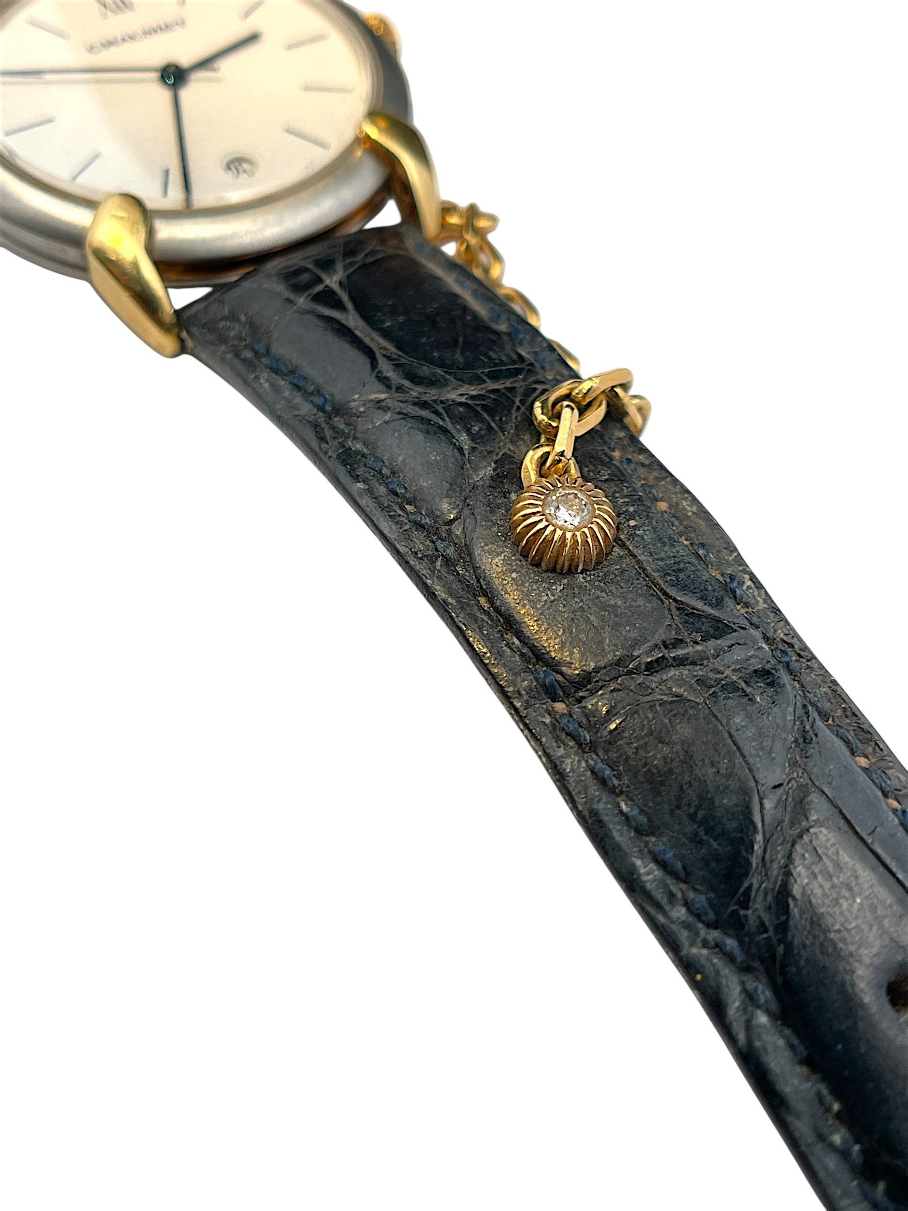 Women's or Men's CHAUMET Paris 18k Yellow Gold & Stainless Steel Griffith Quartz Watch For Sale