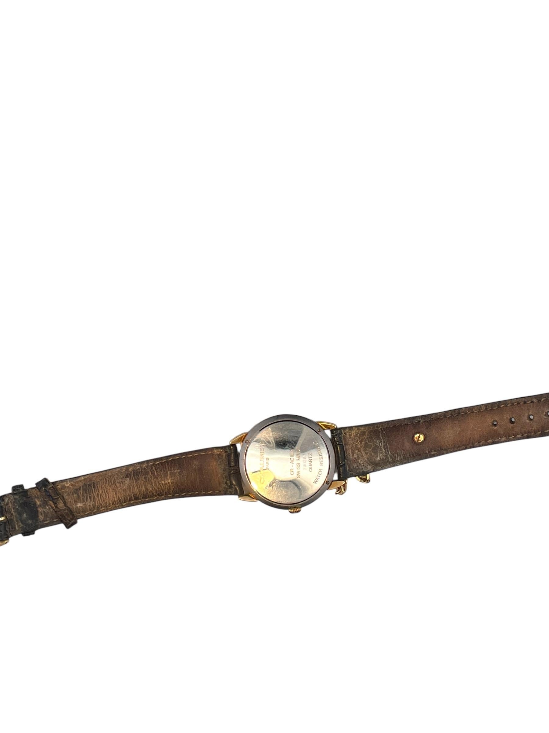 CHAUMET Paris 18k Yellow Gold & Stainless Steel Griffith Quartz Watch For Sale 1
