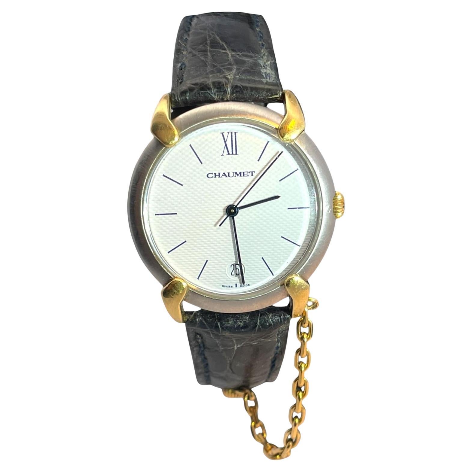 CHAUMET Paris 18k Yellow Gold & Stainless Steel Griffith Quartz Watch
