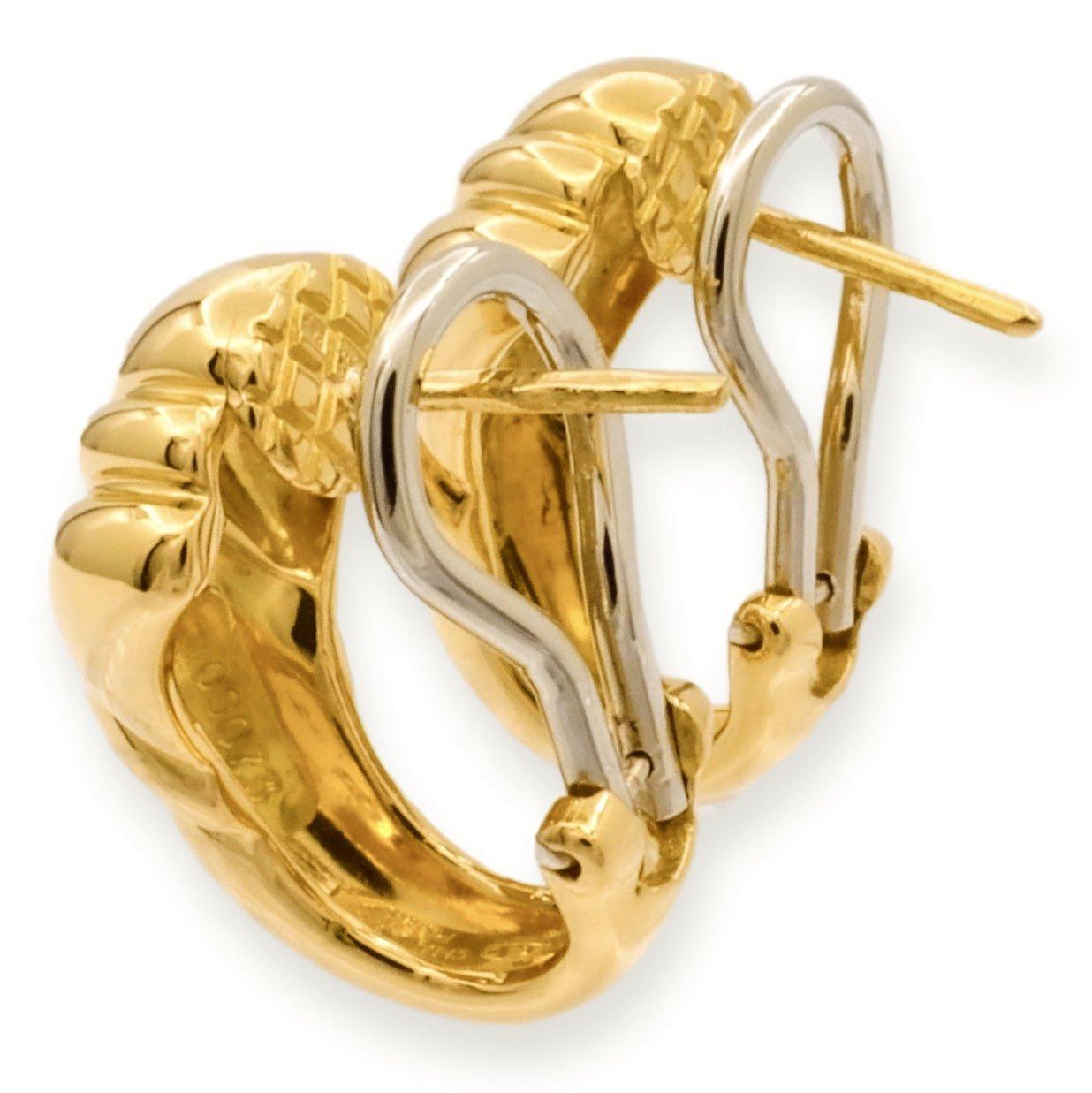 Chaumet Paris 18K Gelbgold gesteppt Clip-Ohrringe Damen im Angebot