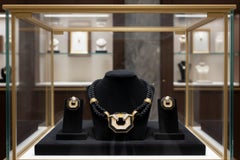 Lot de colliers et boucles d'oreilles Chaumet Paris 6.20cttw Diamond Inlay Onyx