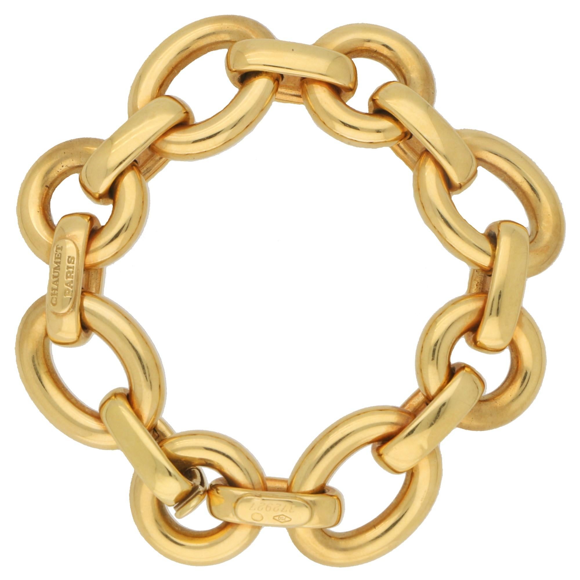 Chaumet Paris Chunky Chain Link Retro Bracelet Set in 18 Karat 