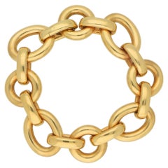 Chaumet Paris Chunky Chain Link Retro Bracelet Set in 18 Karat Yellow Gold