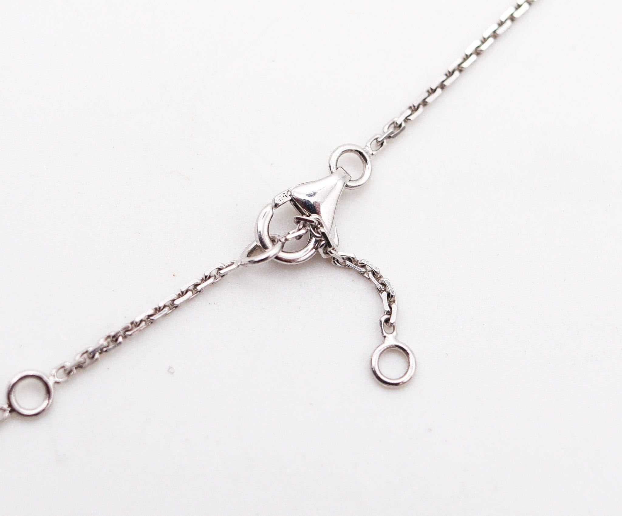  CHAUMET Paris Class-One Collier en or blanc 18 carats avec diamants VS et pierre de lune Pour femmes 
