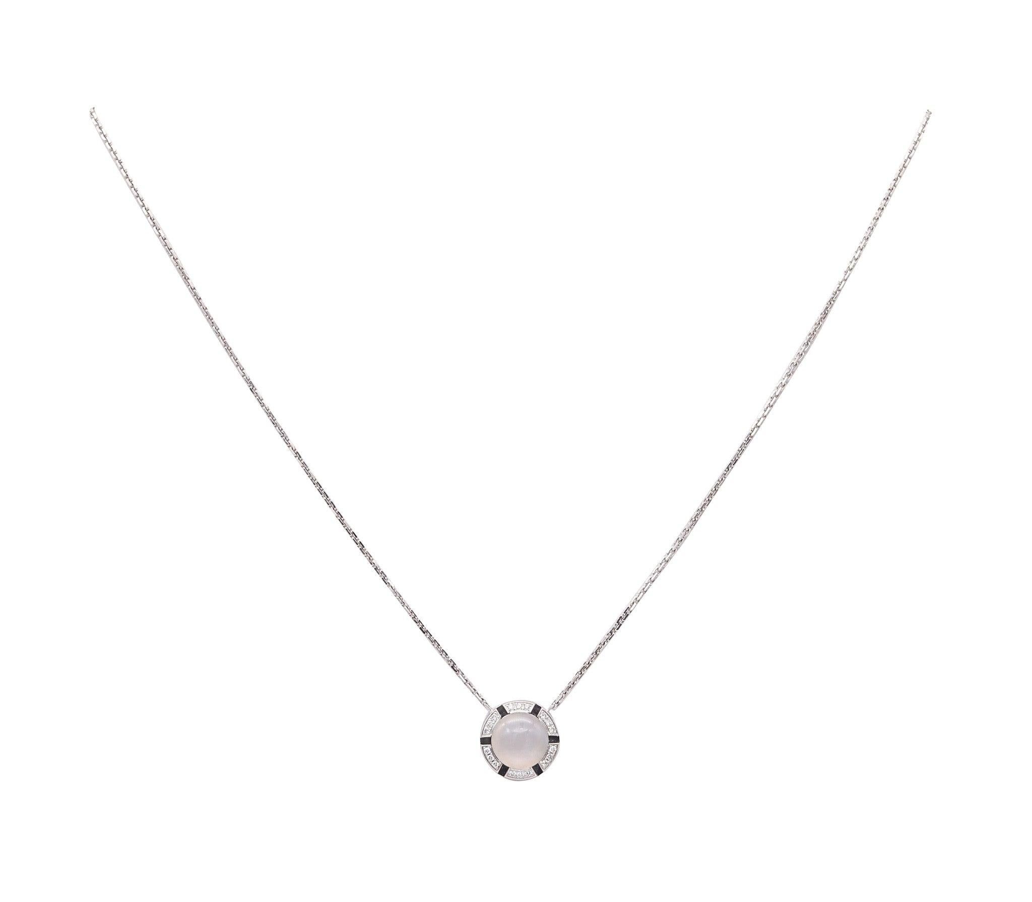 CHAUMET Paris Class-One Collier en or blanc 18 carats avec diamants VS et pierre de lune 1