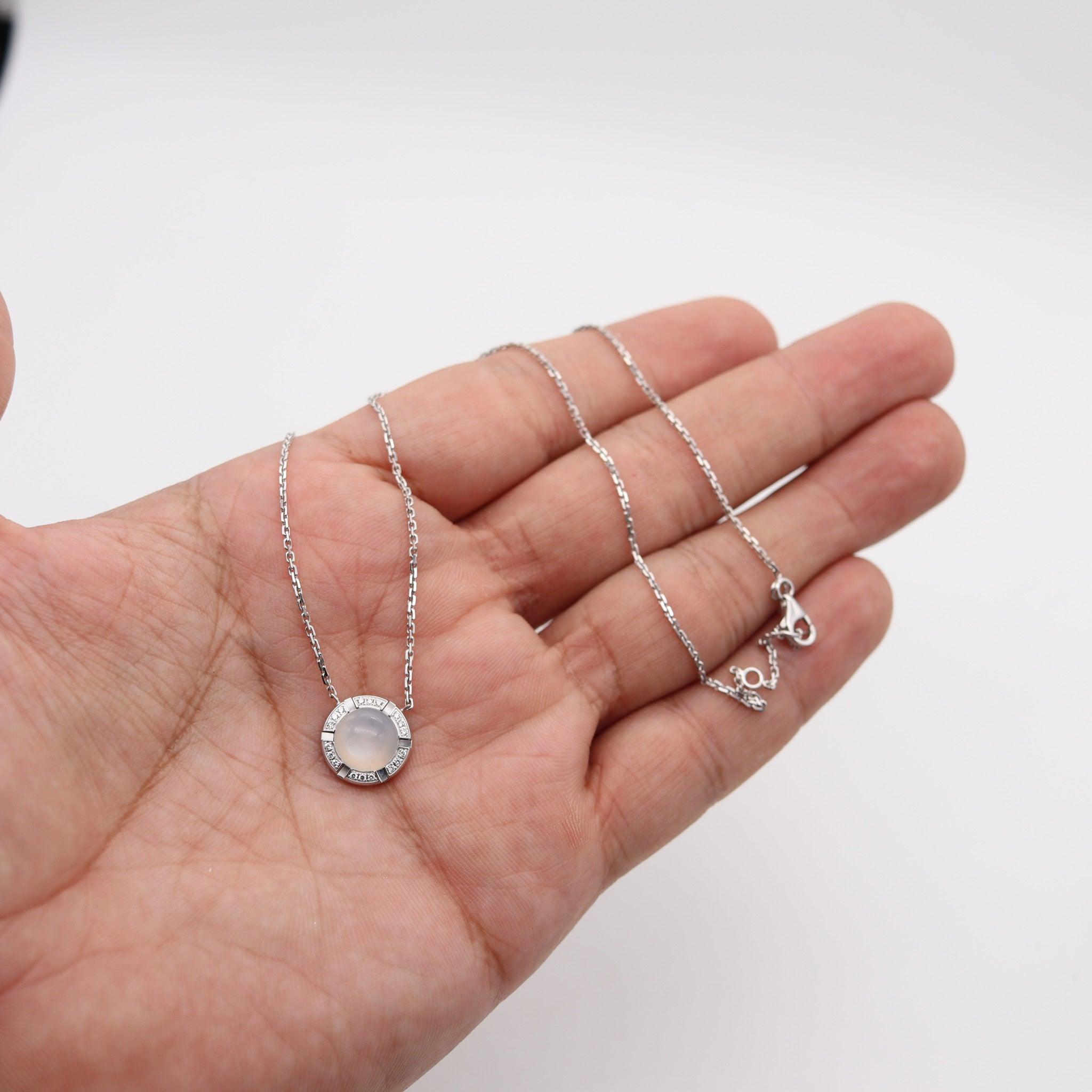 CHAUMET Paris Class-One Collier en or blanc 18 carats avec diamants VS et pierre de lune 3
