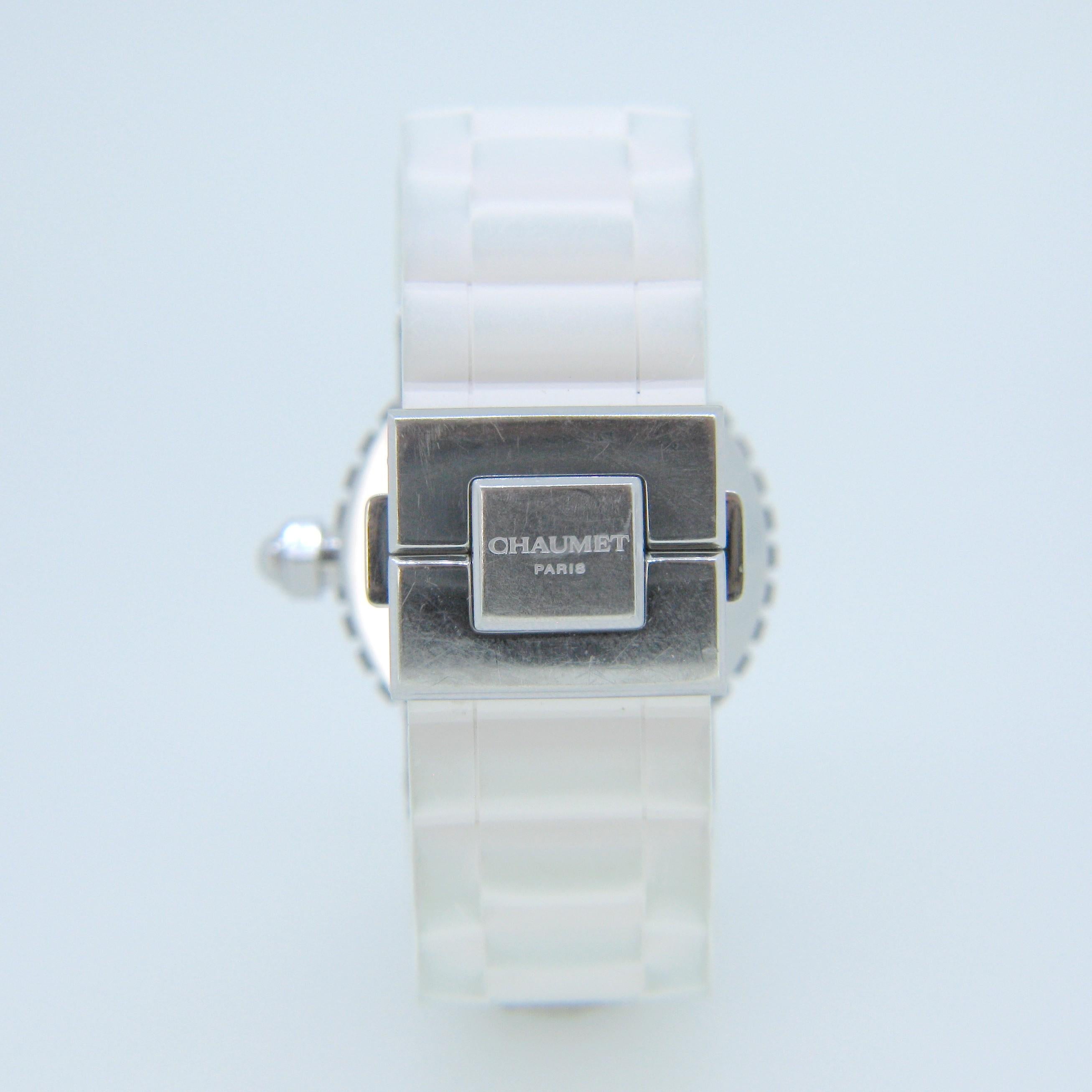 Chaumet Paris Class One Polished Steel Diamond Wristwatch 5
