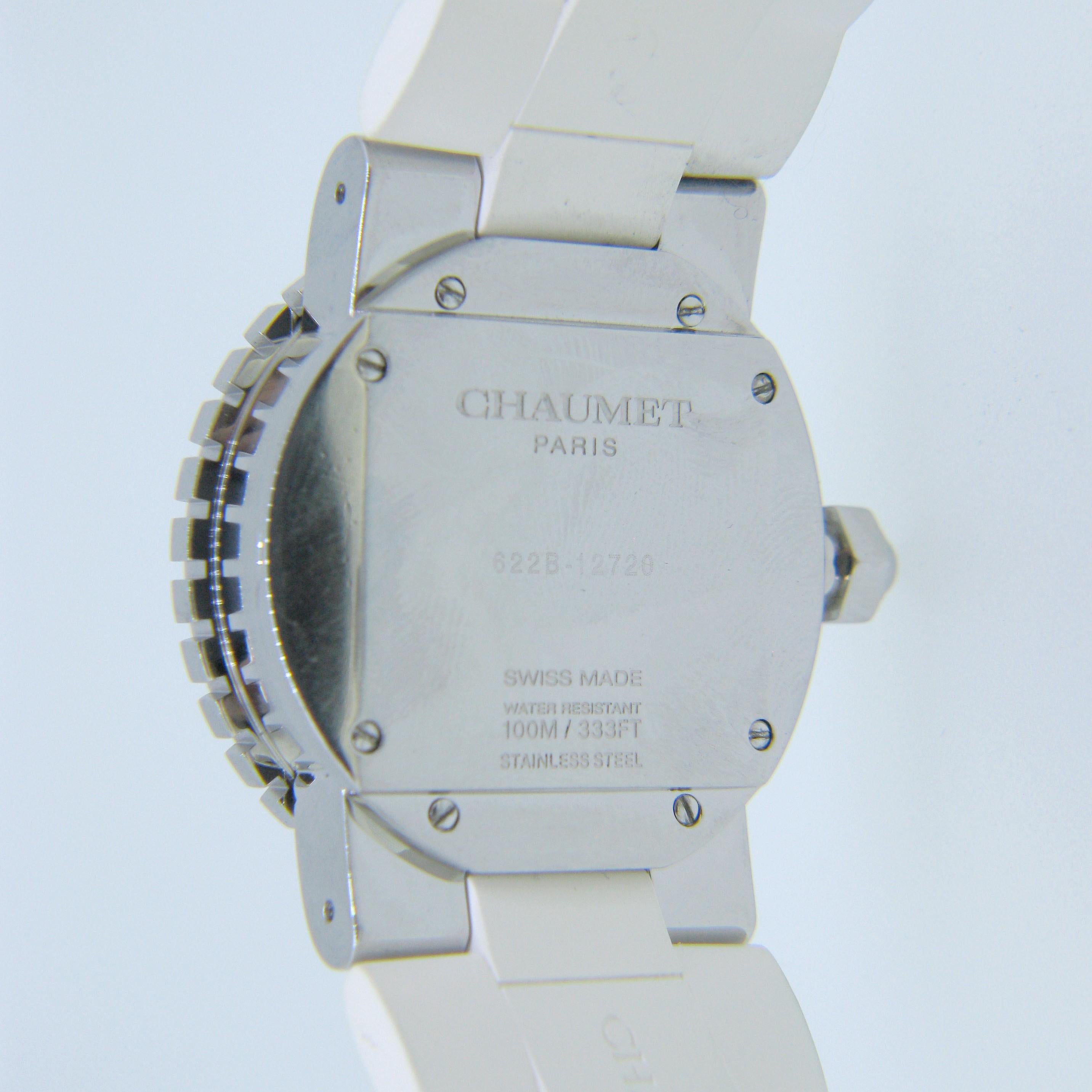 Chaumet Paris Class One Polished Steel Diamond Wristwatch 2