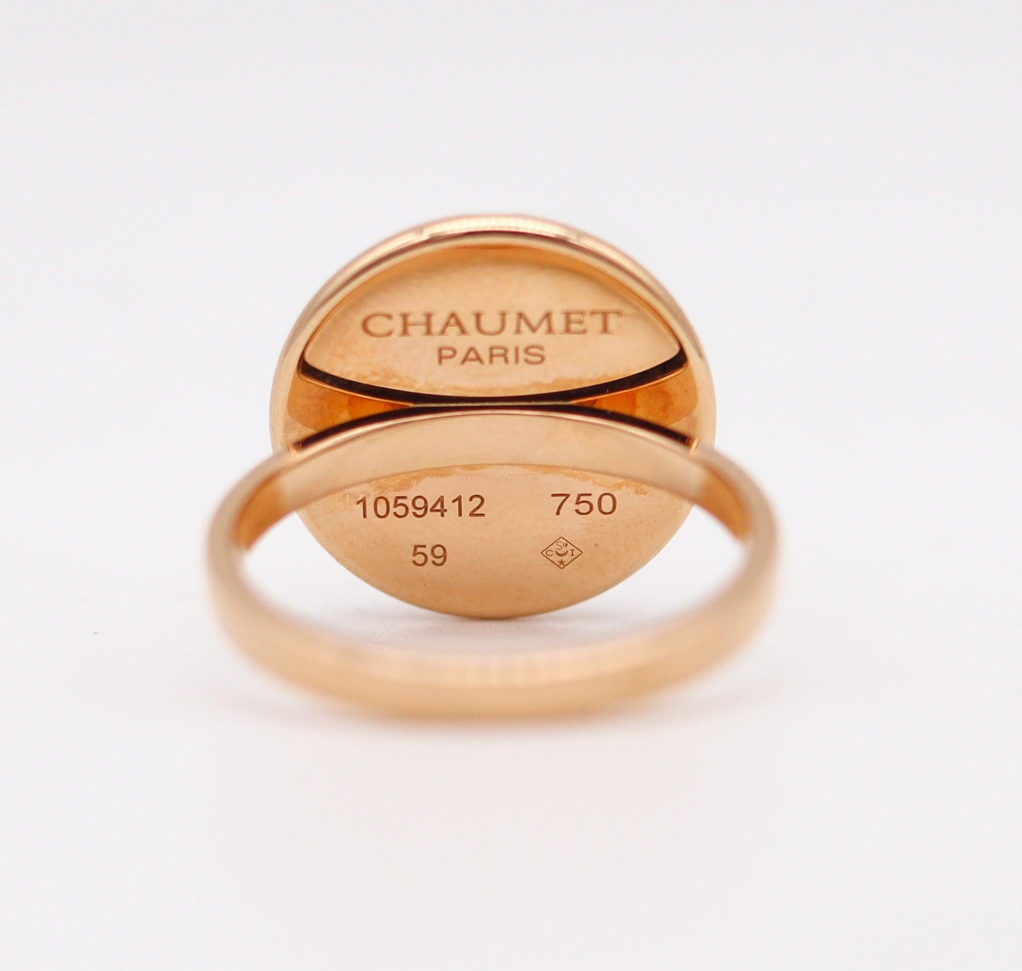 CHAUMET Paris Class-One Ring In 18Kt Gold With VS Diamonds & Moonstone For Sale 1
