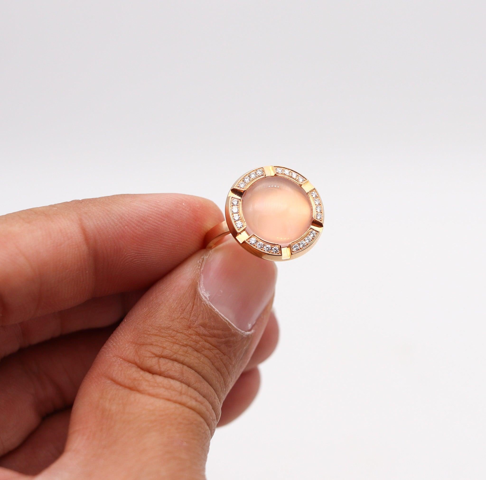 CHAUMET Paris Class-One Ring In 18Kt Gold With VS Diamonds & Moonstone For Sale 2