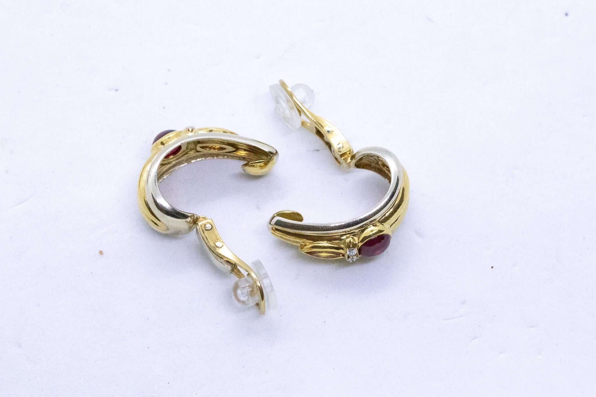  Chaumet Paris Clips d'oreilles en or 18 carats avec rubis, saphirs et diamants de 2,34 carats Pour femmes 