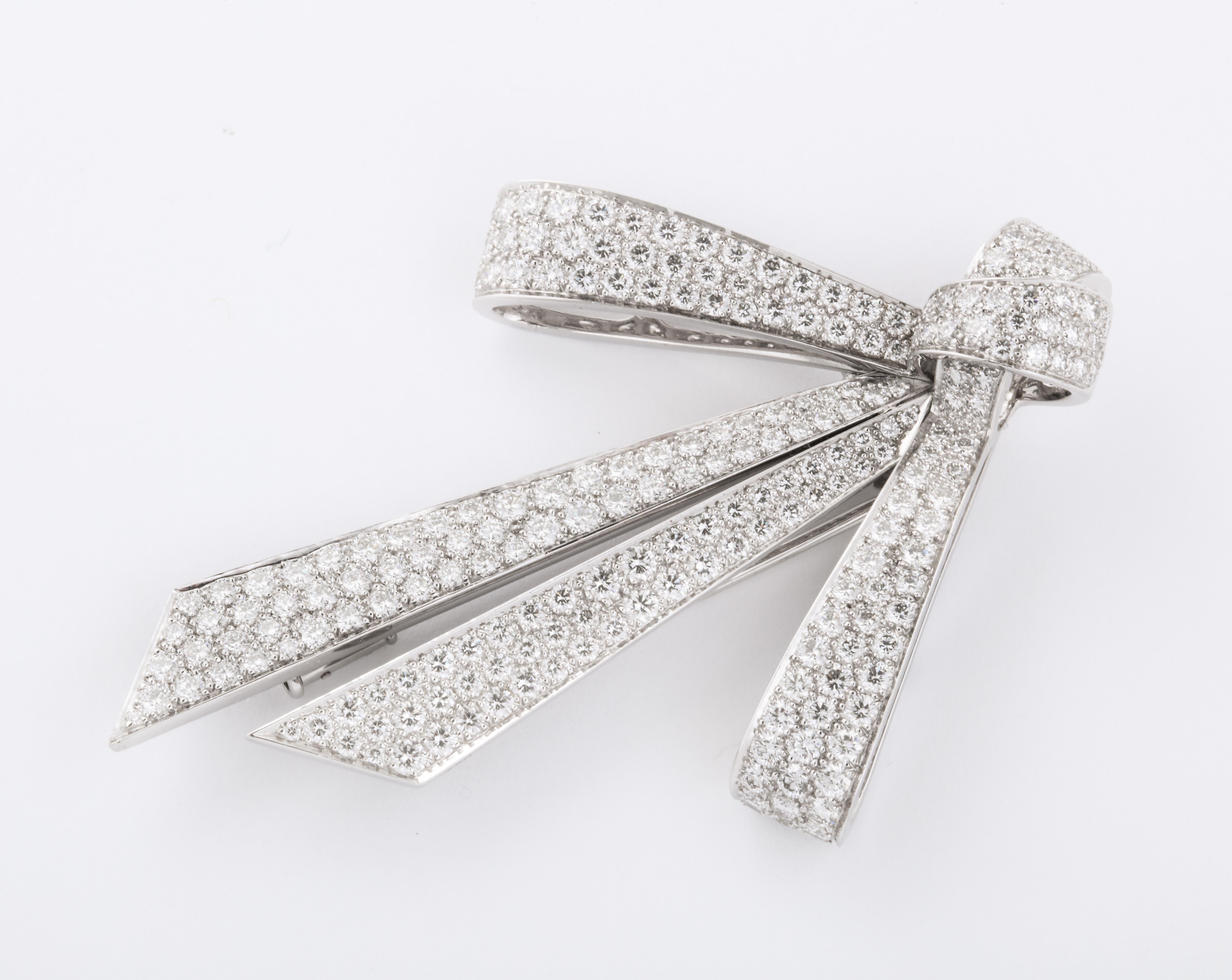 Women's or Men's Chaumet Paris Diamond Bow Brooch