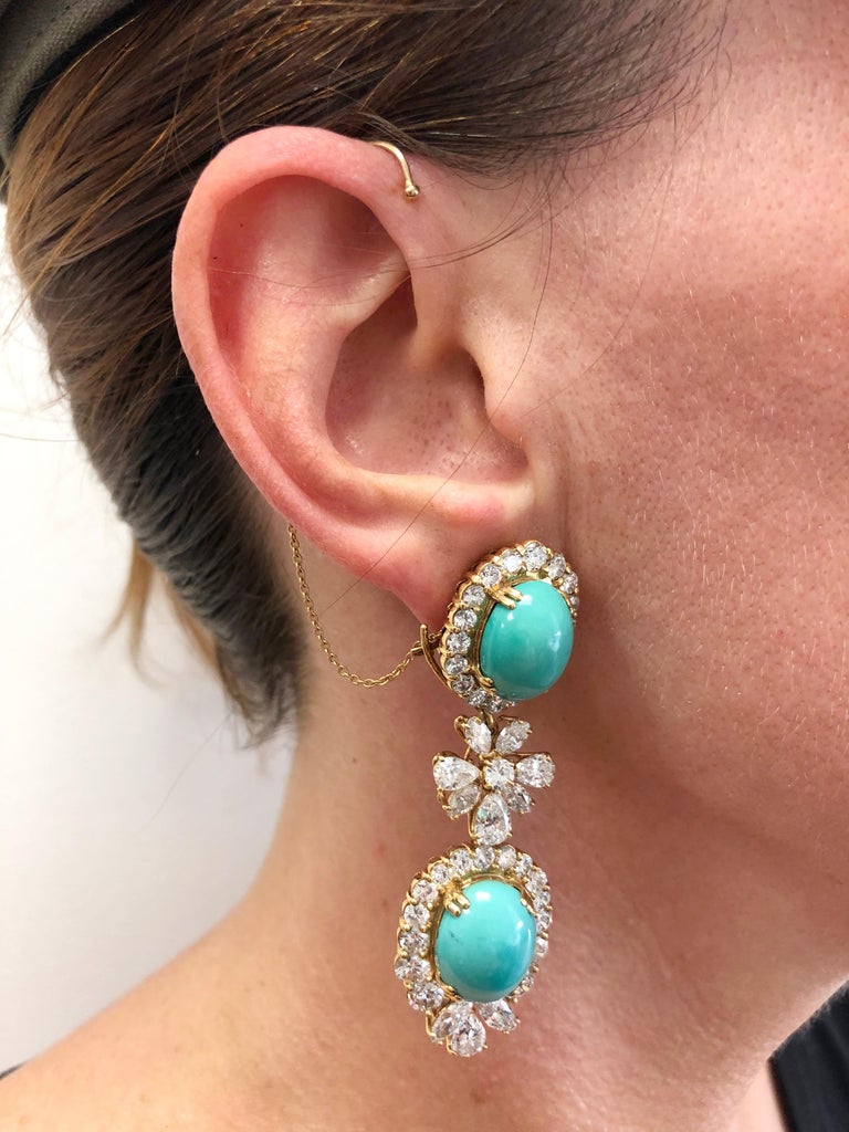 Collier + Boucles d'oreilles parure 49 gr en TURQUOISE
