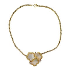 Chaumet Paris Diamond Mother of Pearl Gold Necklace