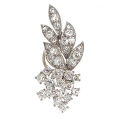 Chaumet Paris Diamond Platinum Leaf Earrings