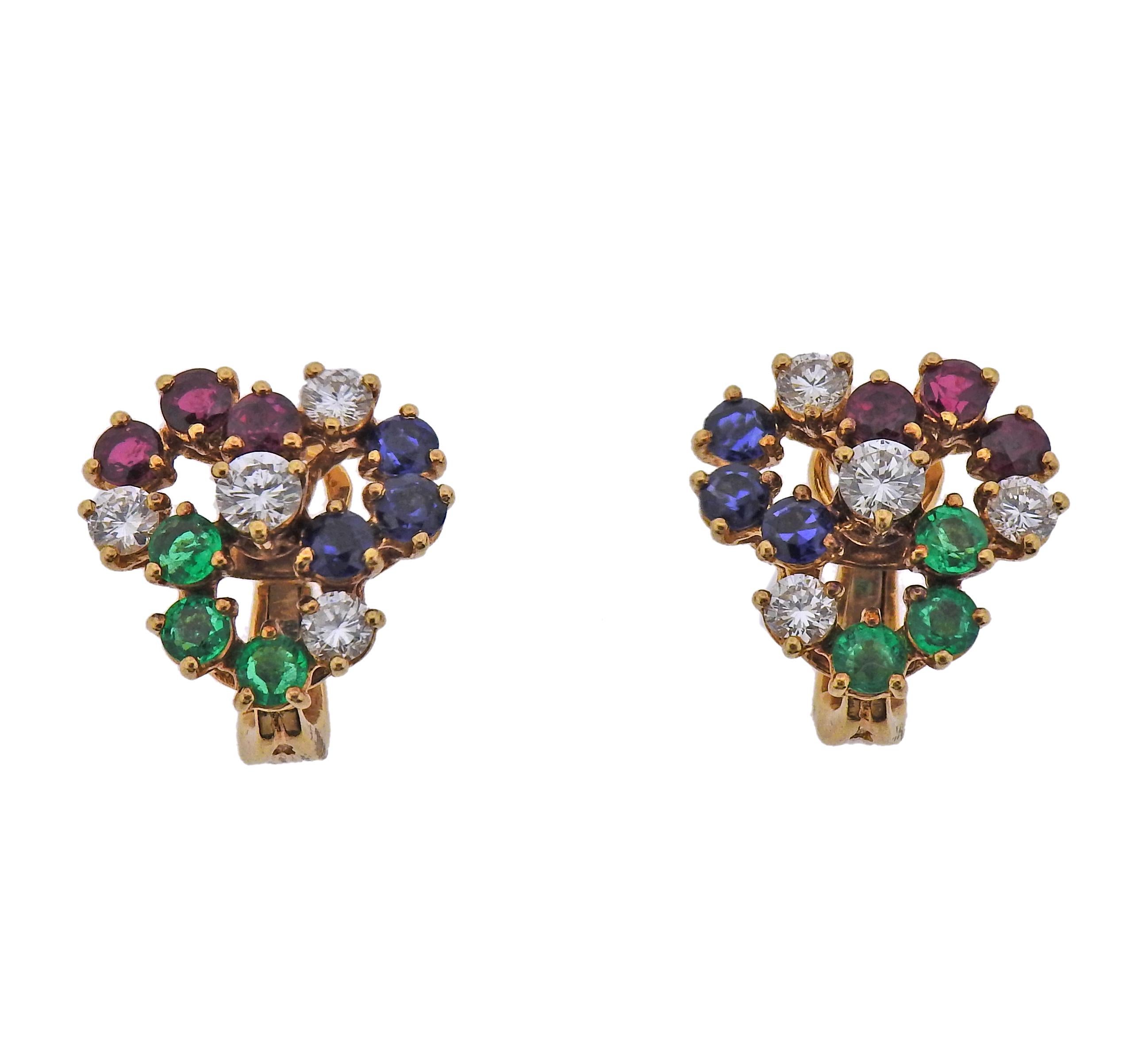 Chaumet Paris Diamond Ruby Emerald Sapphire Necklace Earrings Bracelet Ring Set 8