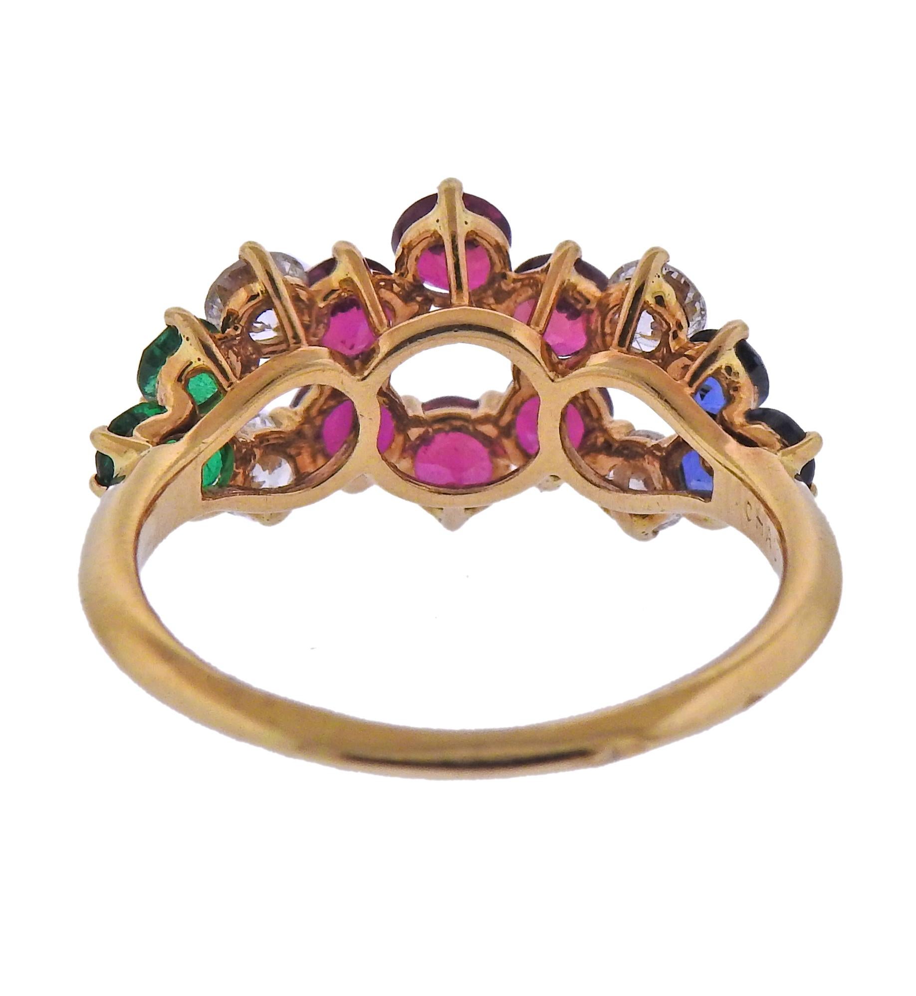 Chaumet Paris Diamond Ruby Emerald Sapphire Necklace Earrings Bracelet Ring Set 13