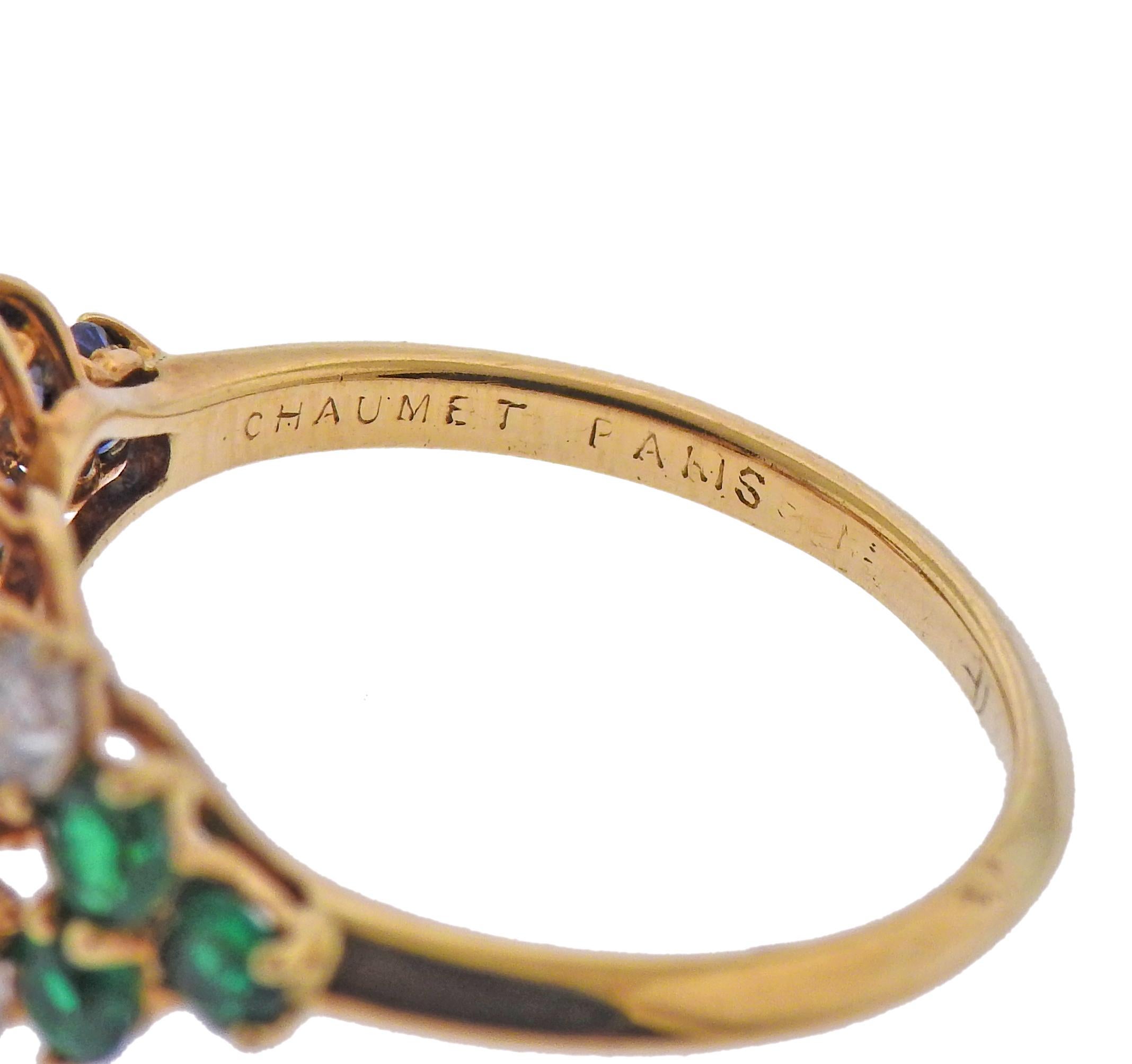 Chaumet Paris Diamond Ruby Emerald Sapphire Necklace Earrings Bracelet Ring Set 14