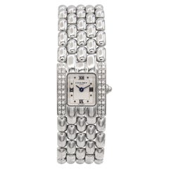 Chaumet Paris Etanche Stainless Steel Diamond Tank Watch