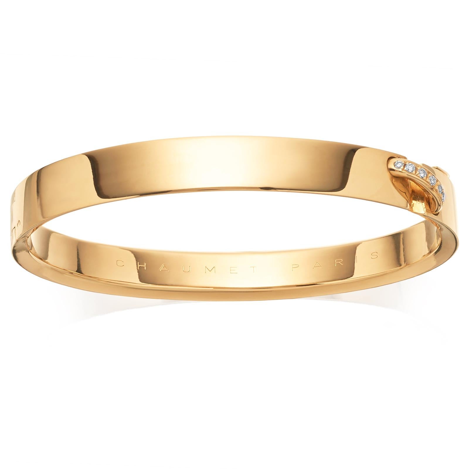 Modern Chaumet Paris French, Liens Évidence Diamond Bangle Bracelet in 18 Carat Gold