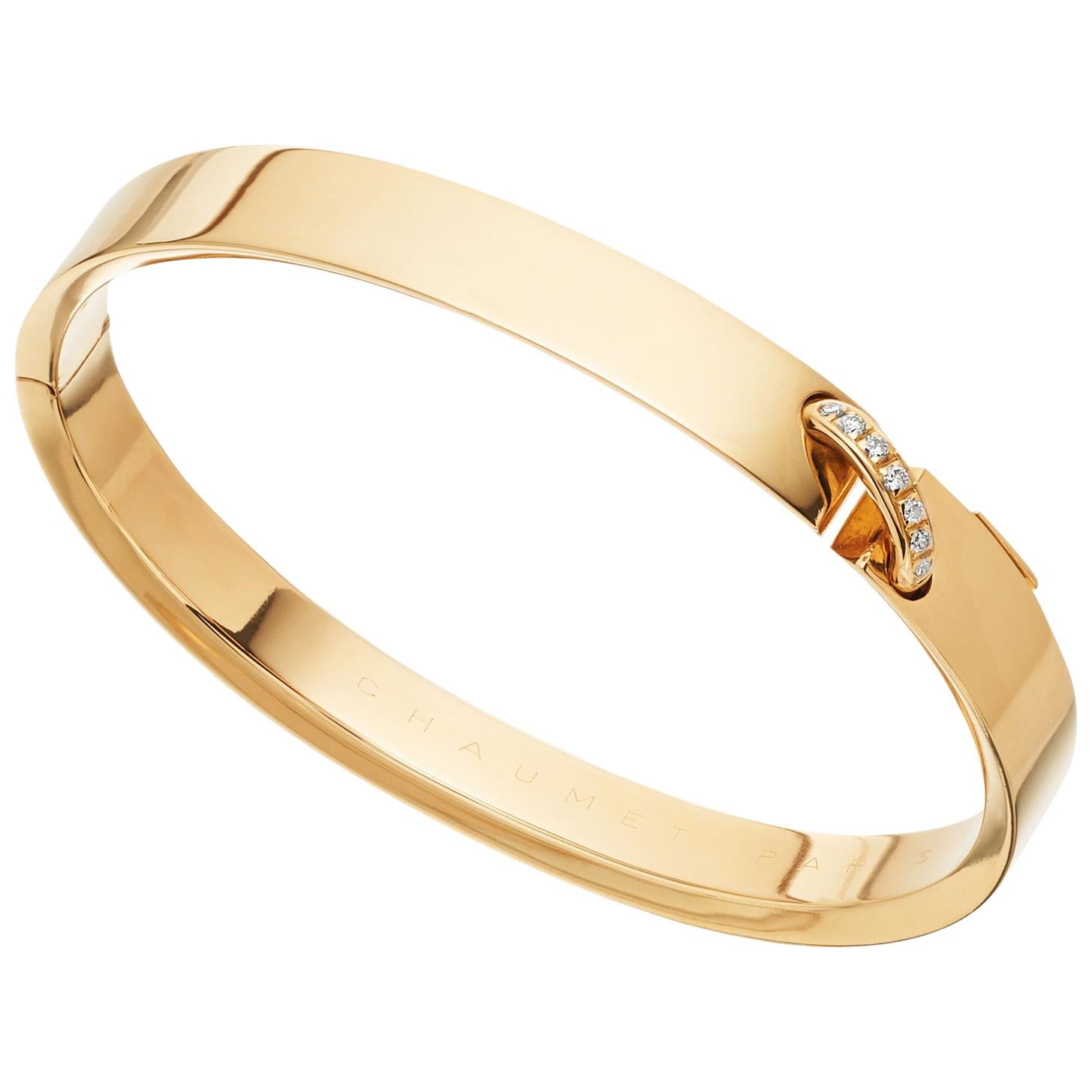 Chaumet Paris French, Liens Évidence Diamond Bangle Bracelet in 18 Carat  Gold at 1stDibs