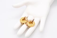 Chaumet Paris Geometric Clip Earring 18Kt Gold with 2.80 Cts Diamonds and Rubies