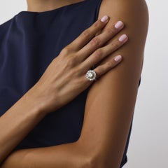 Chaumet Paris GIA 3.81 carat diamond platinum cluster ring