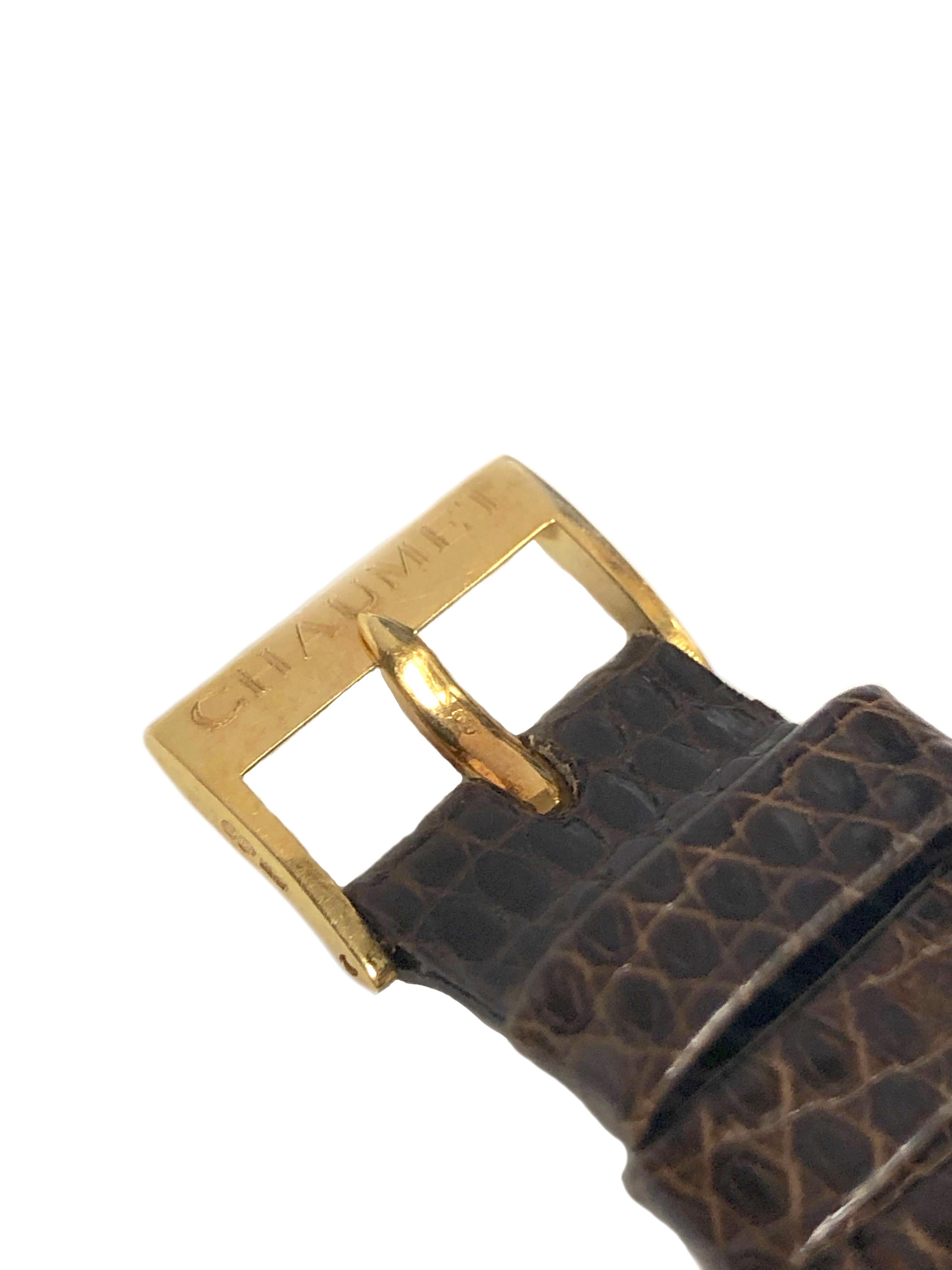 Chaumet Paris Ladies Yellow Gold Jump Hour Quartz Wrist Watch In Excellent Condition In Chicago, IL