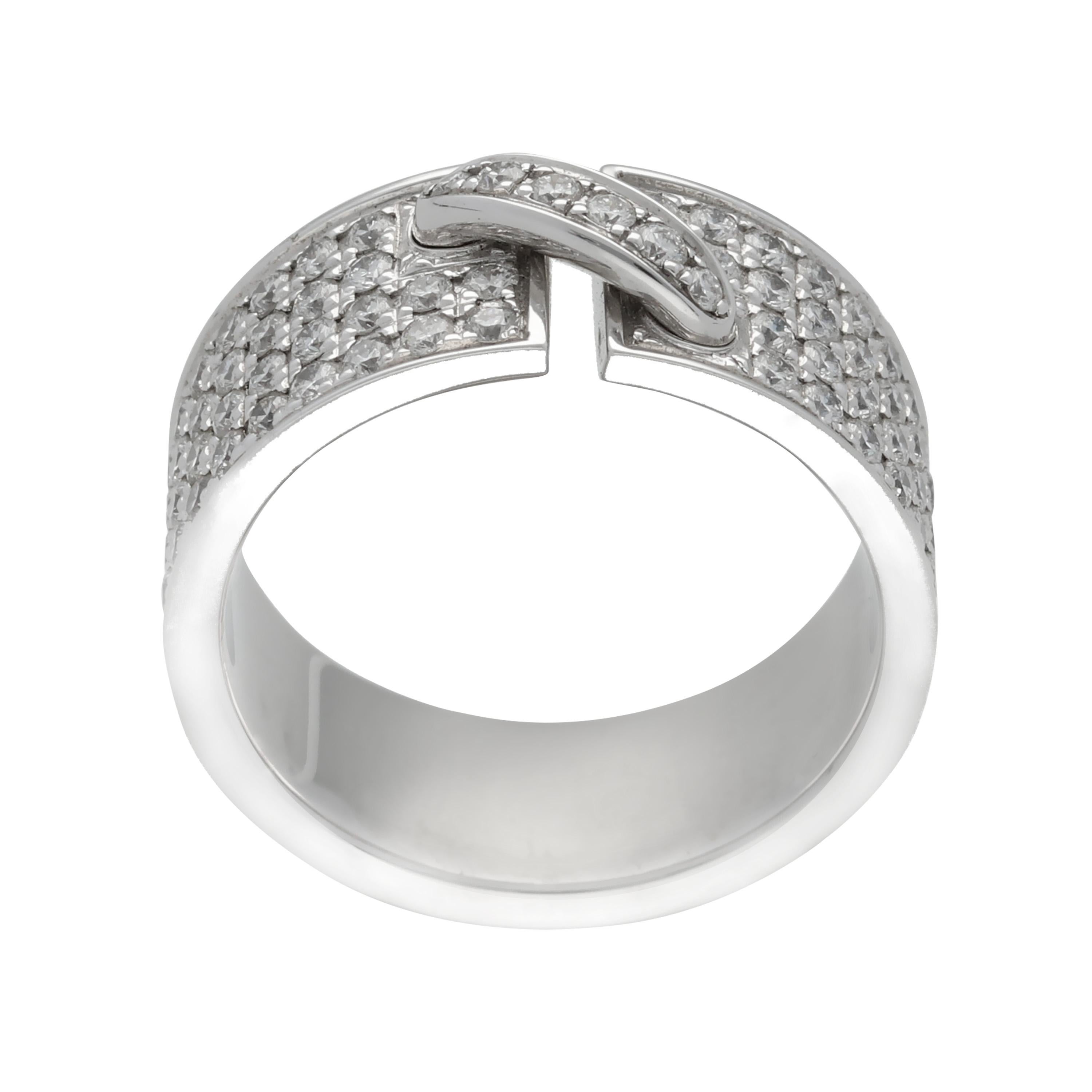 Contemporary Chaumet Paris 'Lien' Diamonds Pavé Gold Ring For Sale