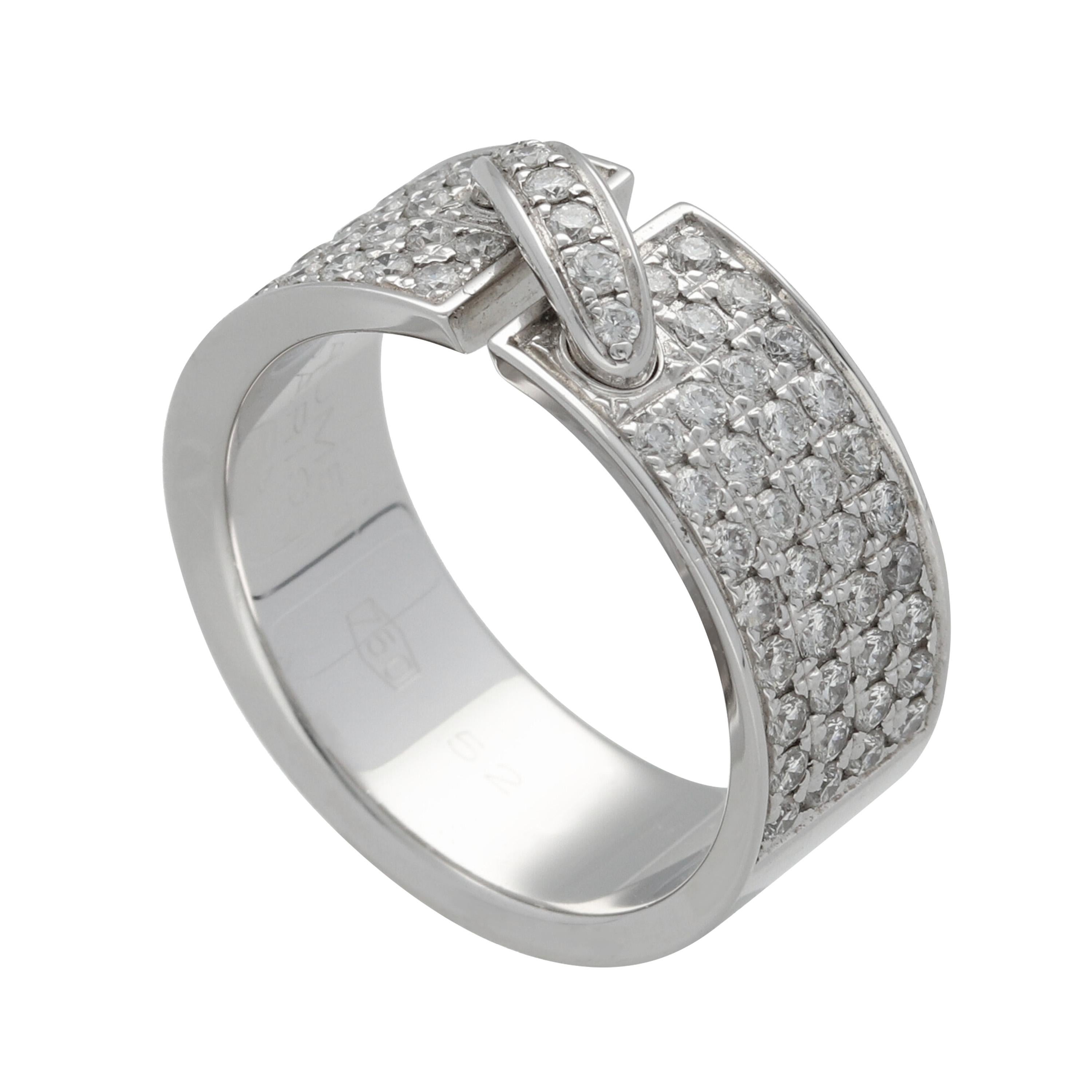 Brilliant Cut Chaumet Paris 'Lien' Diamonds Pavé Gold Ring For Sale