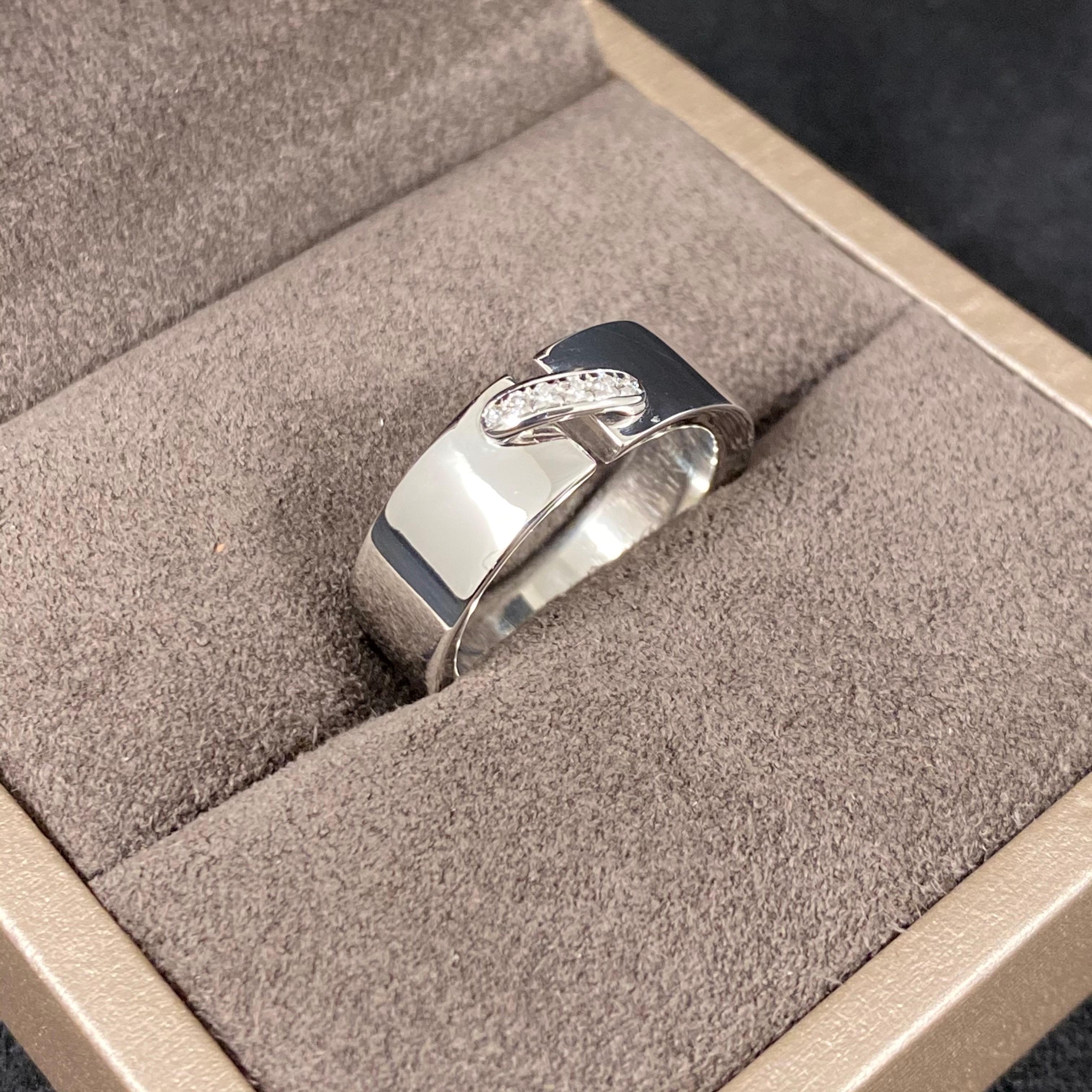 Taille ronde Chaumet Paris Liens Evidence Alliance française en or blanc 18 carats avec diamants en vente
