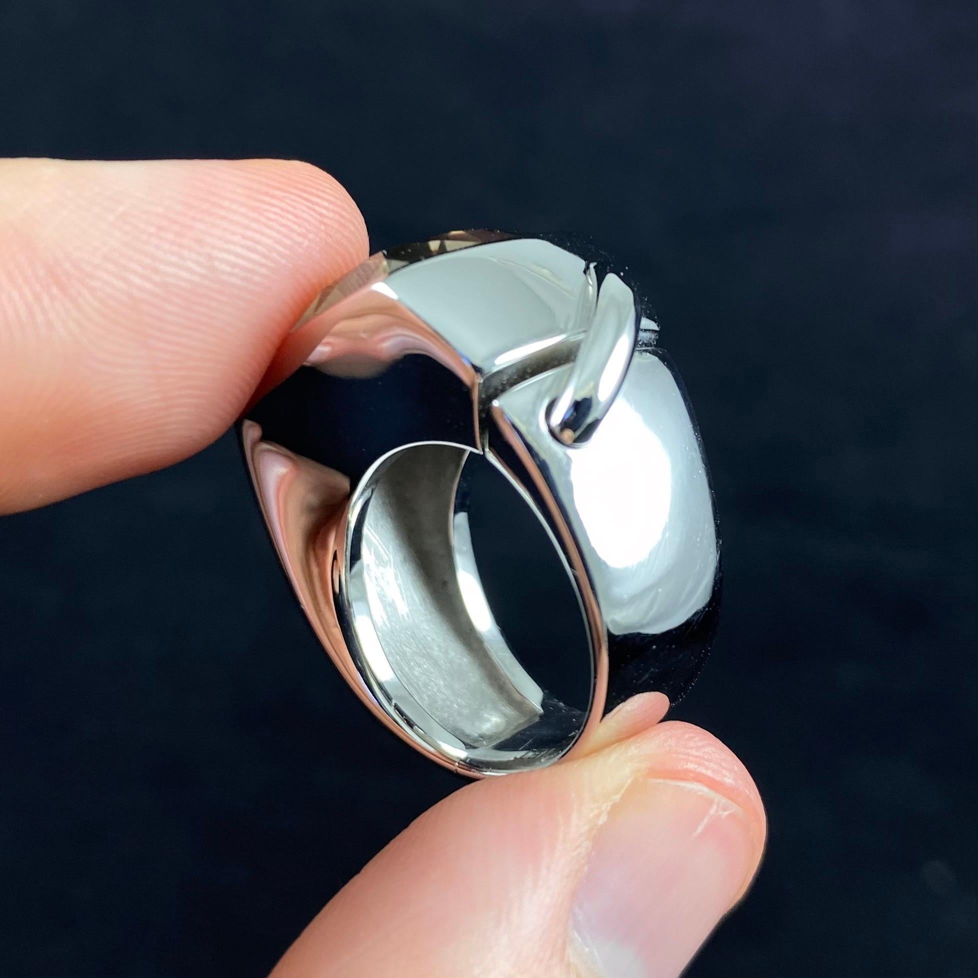 Chaumet Paris Liens Cuarzo Ahumado Oro Blanco 18k Anillo Grande Vestido de Cóctel Francés en venta 4